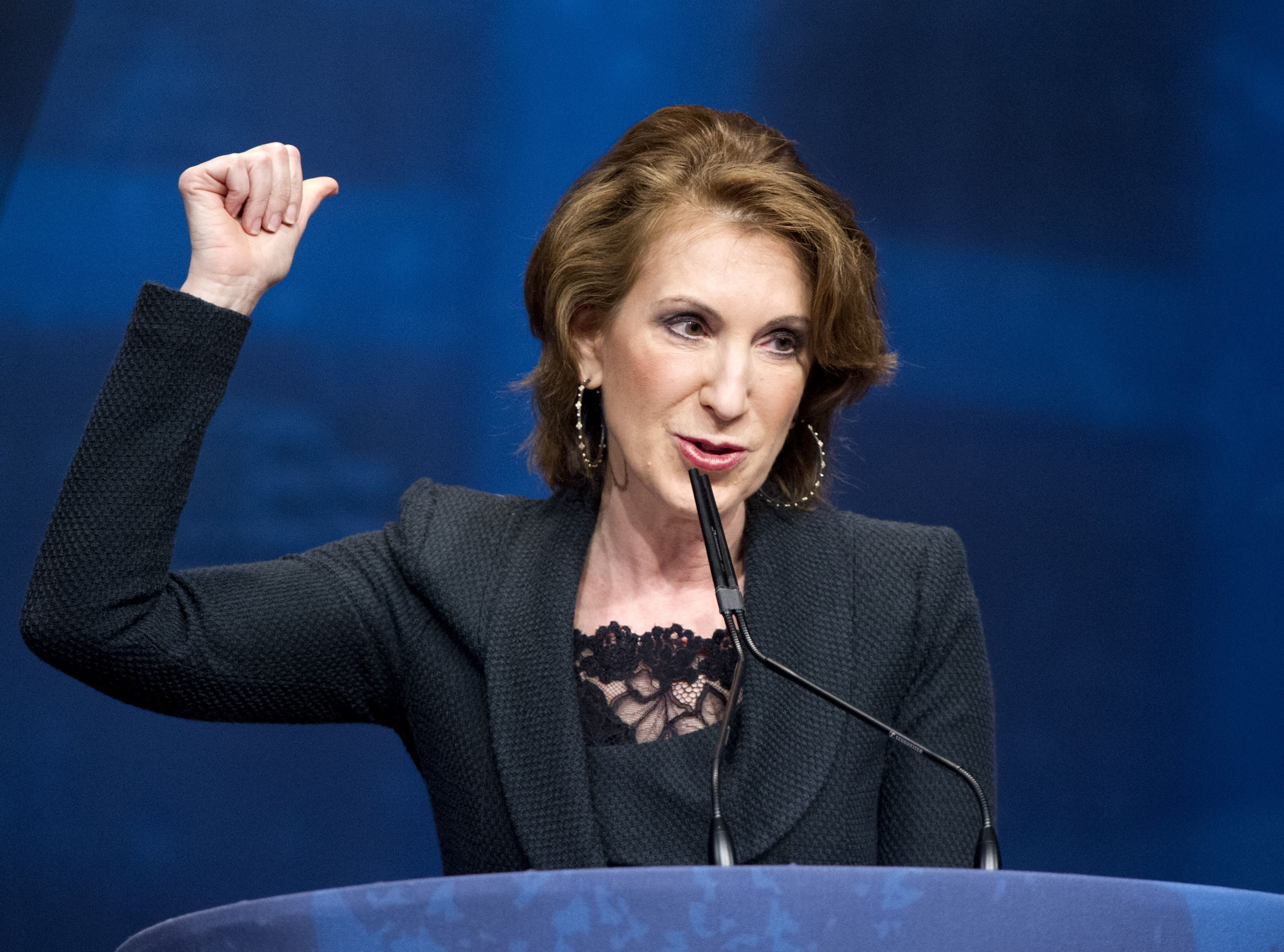 Carly Fiorina, Board Member, the American Conservative Union, Vice Chair, National Republican Senatorial Committee (NRSC), and former Chief Executive Officer (CEO) Hewlett-Packard, makes remarks at the 2012 CPAC Conference Conservative Political Action Committee annual convention in Washington, DC, America - 10 Feb 2012 (Rex Features via AP Images)