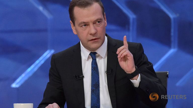 russia-s-pm-medvedev-gives-an-interview-to-russian-tv-channels