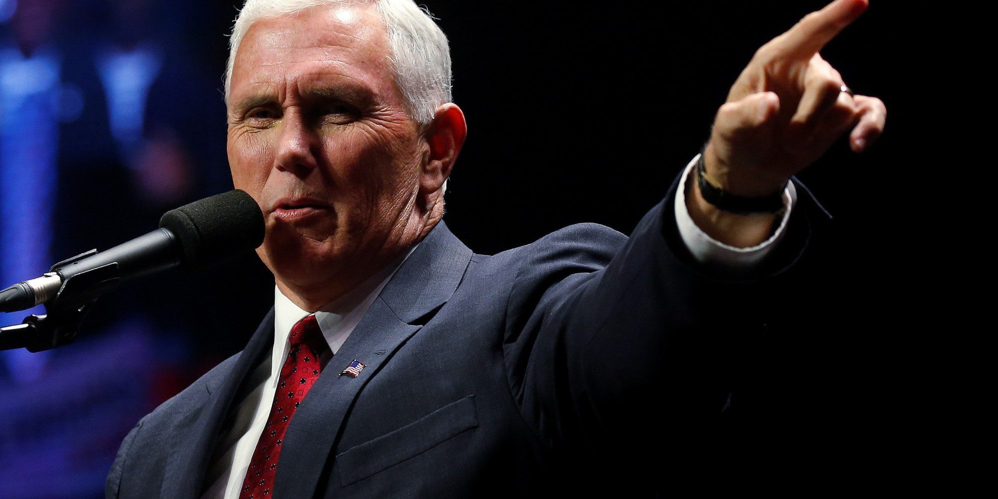 Republican vice presidential nominee Mike Pence attends a campaign rally in Manchester