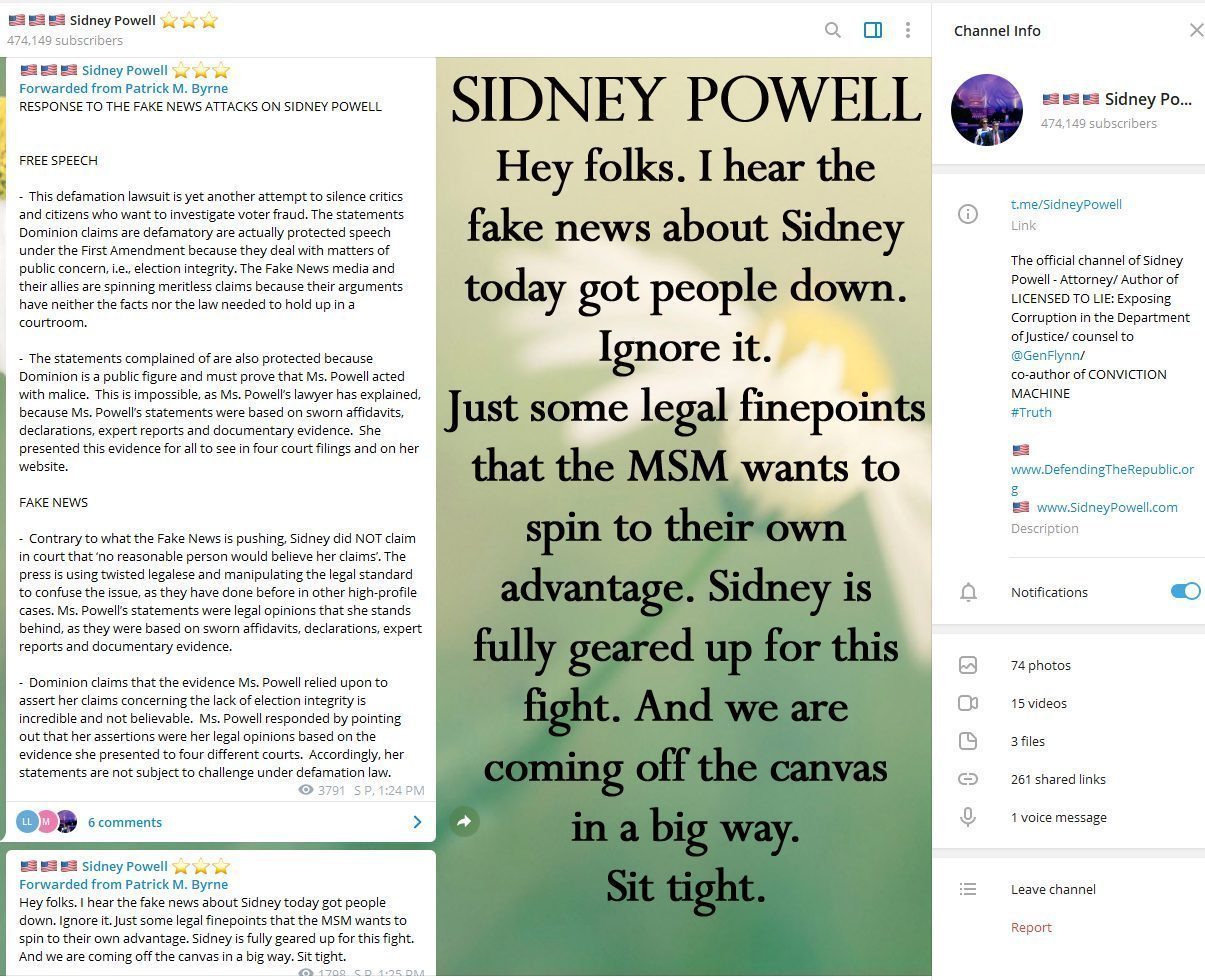 sidney powell says ignore fake news